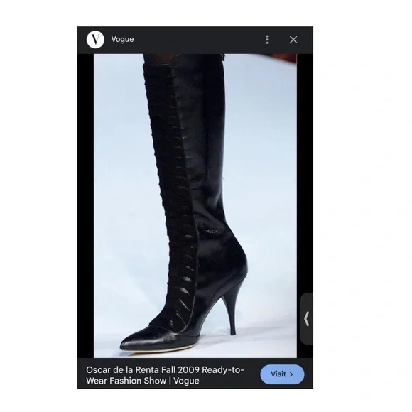 Oscar De la Renta 2009 Y2K Leather Italian Knee High Boots 41